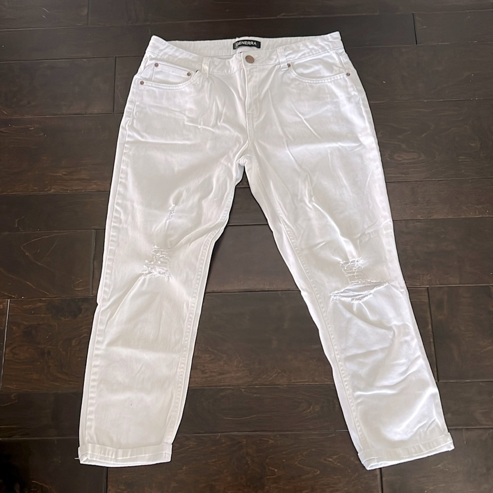 Genera white cropped jeans 9